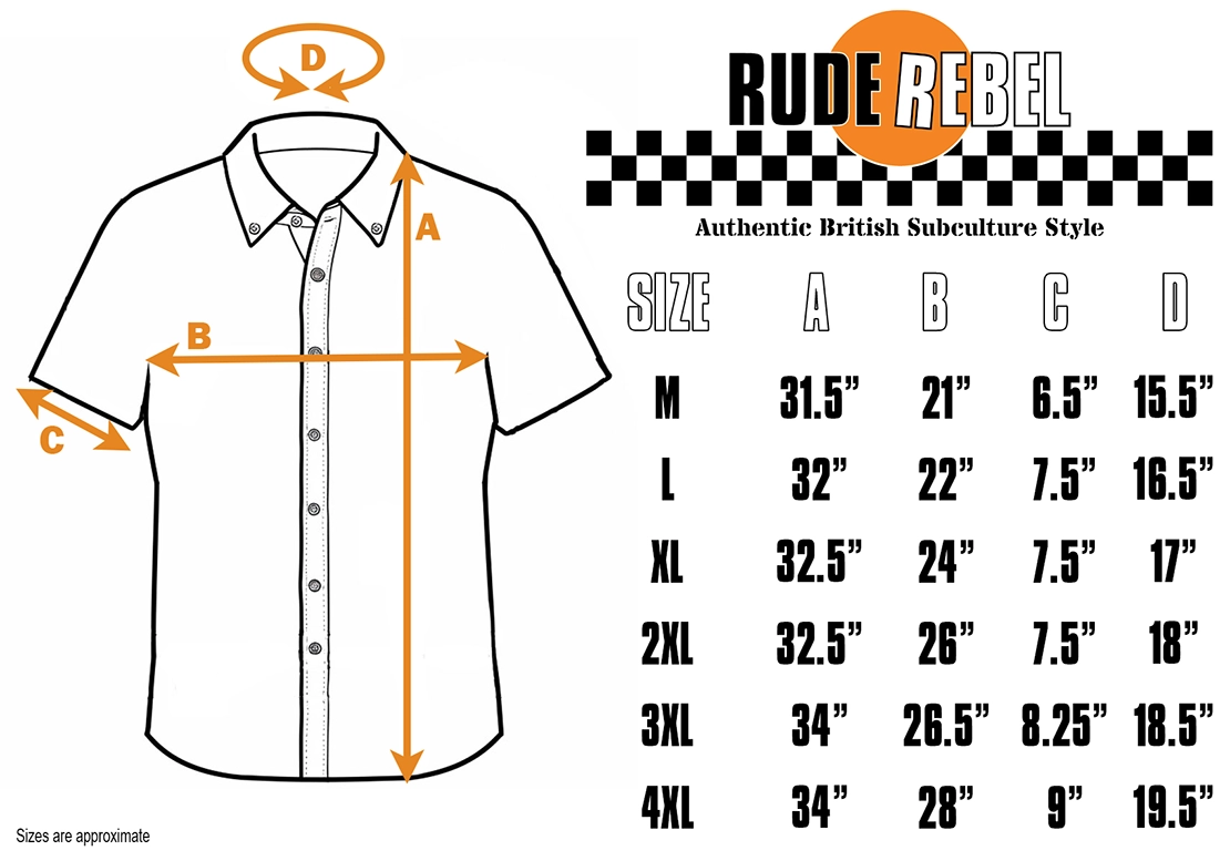 Rude Rebel Shirt Size Guide
