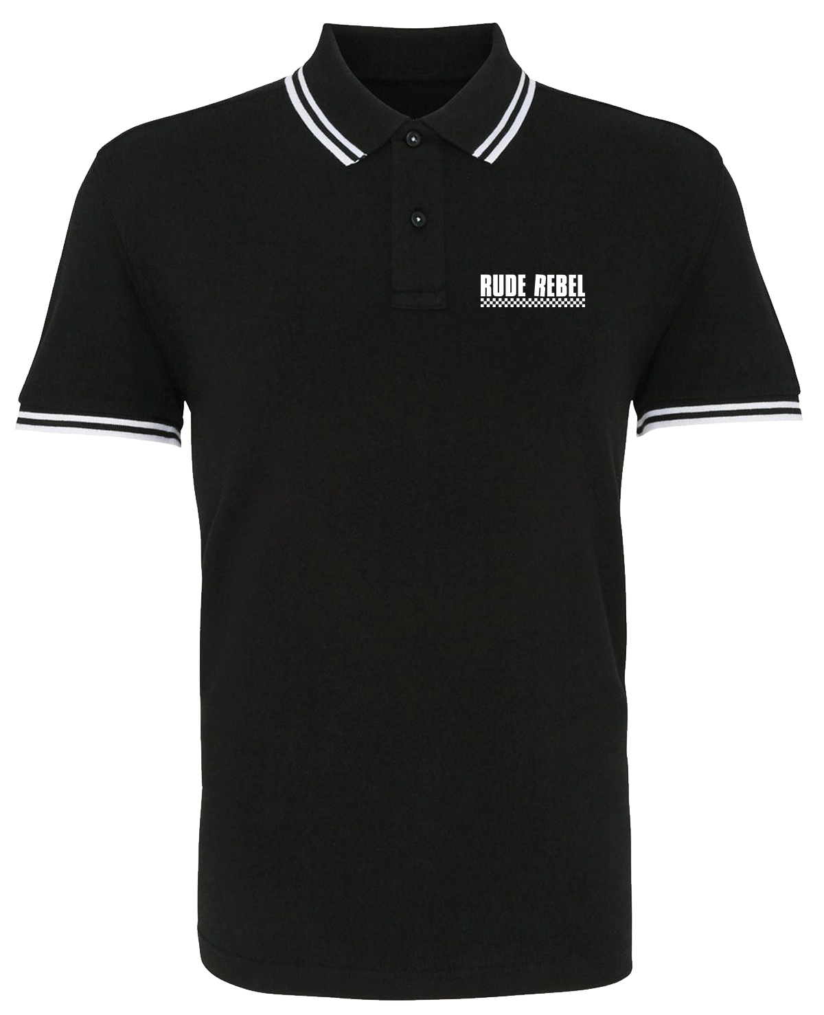 Rude Rebel Polo - Black White