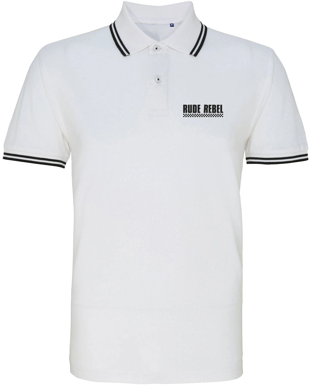 Rude Rebel Polo - White Black